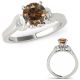 Champagne Real Diamond Solitaire Engagement Promise Ring 14K Gold