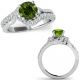 Green Real Diamond Engagement Fancy By Pass Wedding Ring Band 14K Gold