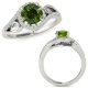 Green Diamond Fancy Halo Infinity Anniversary Ring Set