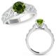 Green Diamond Twisted Design Anniversary Bridal Ring Band 14K Gold