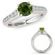 Green Real Diamond Beautiful Solitaire Anniversary Ladies Ring 14K Gold