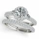 1.75 Carat G-H Diamond Engagement Pave Halo Fancy Ring Band 14K Gold