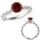  Red Real Diamond Wedding Bubble Solitaire Bridal Ring Band 14K Gold
