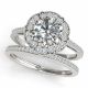 G-H Diamond Engagement Halo Designer Ring Ladies 14K Gold