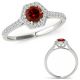 0.5 Carat Real Red Diamond Octagon Eternity Halo Wedding Promise Ring 14K Gold