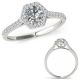 0.5 Carat Real G-H Diamond Octagon Eternity Halo Wedding Promise Ring 14K Gold