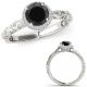 1 Carat Real Black Diamond Beautiful Design Anniversary Ring Band Set 14K Gold