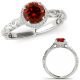 1 Carat Real Red Diamond Beautiful Design Anniversary Ring Band Set 14K Gold