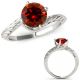1 Carat Real Red Diamond Filigree Designer Solitaire Ring Band Set 14K Gold