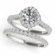 1.3 Carat G-H Round Diamond Halo Engagement Bridal Ring 14K Gold
