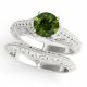 Green Real Diamond Precious Round Solitaire Promise Ring 14K Gold