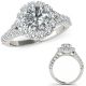 2 Carat G-H Real Diamond Petite Flower Filigree Designer Ring Band Set 14K Gold