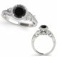 Black Diamond Lovely Classy Beautiful Cluster Halo Ring 14K Gold