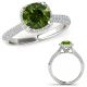 Green Diamond Cushion Halo Design Promise Wedding Ring 14K Gold