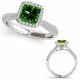Green Diamond Classy Multirow Halo Engagement Ring 14K Gold