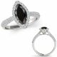 Black Diamond Designer Multi-Row Halo Engagement Ring 14K Gold