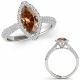 Champagne Diamond Designer Multi-Row Halo Engagement Ring 14K Gold