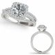 G-H Diamond Engagement Crossover Classy Halo Ring 14K Gold