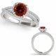 1.25 Carat Red Diamond Fancy Swirl Split Shank Wedding Ring 14K Gold