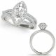 G-H Diamond Split Shank Design Halo Wedding Ring 14K Gold