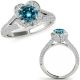 1.75 Carat Real Blue Diamond Wedding Fancy Ring Split Shank Band 14K Gold