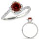 1.5 Carat Red Real Diamond Beautiful Crown Design Fancy Halo Ring Band 14K Gold