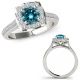 Blue Real Diamond Lovely Classy Beautiful Fancy Ladies Ring 14K Gold