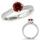1 Carat Red Real Diamond Wedding Promise Solitaire Ring Eternity Band 14K Gold