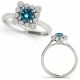 1.5 Carat Blue Diamond Solitaire Halo Beautiful Wedding Ring Band 14K Gold