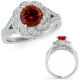 1.25 Carat Red Real Diamond Split Shank Flower Design Ring Eternity Band 14K Gold