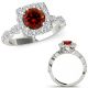 1.9 Carat Red Diamond Square Design Anniversary Ring Fancy Band 14K Gold