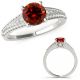 1.25 Carat Red Real Diamond Split Shank Wedding Fancy Ring Etoil Band 14K Gold