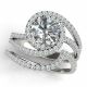 1.75 Carat G-H Diamond  Split Shank Halo Wedding Design Ring Band 14K Gold