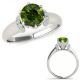 Green Real Diamond Beautiful Crown Design Anniversary Ring 14K Gold