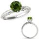Green Real Diamond Filigree Beautiful Solitaire Wedding Ring Band 14K Gold