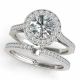 G-H Diamond Classy Halo Engagement Bridal Ring Band 14K Gold