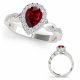 Red Diamond Twist Shank Halo Head Wedding Ring Band 14K Gold