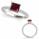 Red Diamond Classic Cushion Cut Prong Set Promise Ring 14K Gold