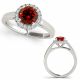 Red Diamond Solitaire Engagement Halo Bridal Ring 14K Gold