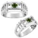 0.75 Carat Green Diamond Fancy Solitaire Mens Wedding Ring Band 14K Gold