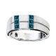 0.7 Carat Blue Diamond Princess Classically Mens Wedding Ring Band 14K Gold