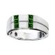 0.7 Carat Green Diamond Princess Classically Mens Wedding Ring Band 14K Gold