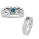 0.4 Carat Blue Diamond Stunning Mens Two-Tone Solitaire Bridal Ring 14K Gold