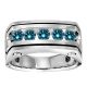 1.1 Carat Blue Diamond 5 Stone Mounting Wedding Marriage Ring 14K Gold