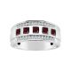 1.25 Carat Red Square Diamond 5 Stone Mens Engagement Ring Band 14K Gold