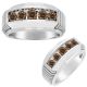 1.25 Carat Champagne Diamond 5 Stone Presidential Link Mens Engagement Band 14K Gold