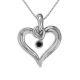 Black AAA Diamond Heart Charm Necklace Chain 14K Gold