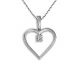 G-H I1 Diamond Love Heart Necklace 18 Inch Chain 14K Gold
