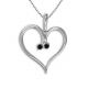 Black AAA Diamond Heart Valentine Pendant Chain 14K Gold
