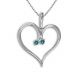 Blue I1 Diamond Heart Valentine Pendant Chain 14K Gold